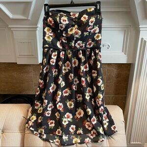 AE American Eagle Strapless Fit Flare Sweetheart Neckline Gray Dress Sz 8